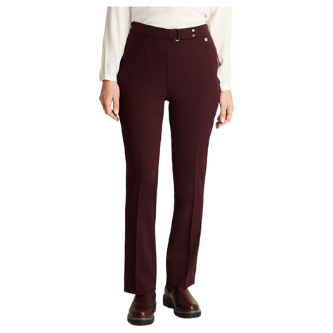 Pantalón Recto Con Pretina Trasera Elasticada Burdeo-4