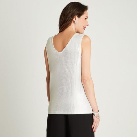 Polera Plata Sin Manga Cuello V-1