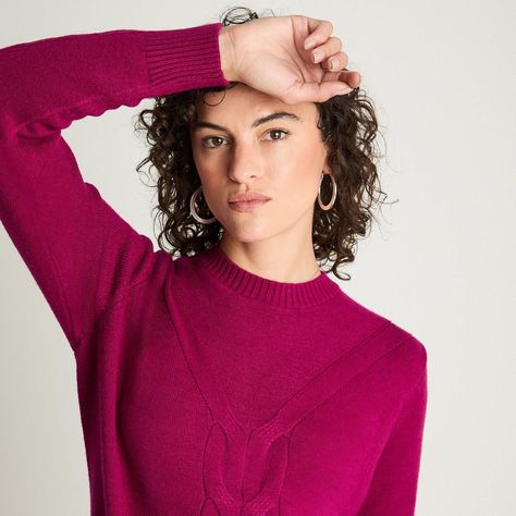 Sweater Escote Redondo Manga Larga Magenta-2