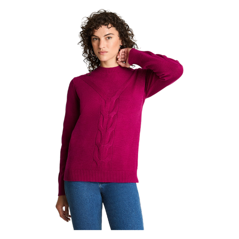 Sweater Escote Redondo Manga Larga Magenta-0