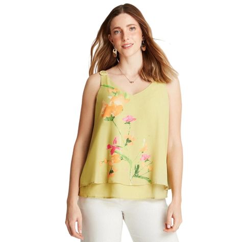 Blusa Sin Mangas Con Capas-0