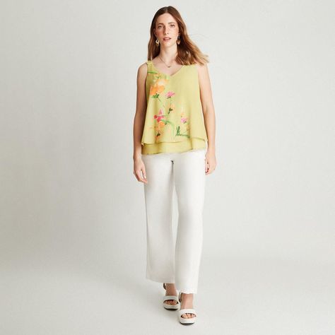 Blusa Sin Mangas Con Capas-3