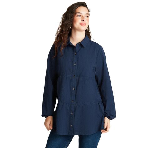 Blusa Manga Larga Tela De Fantasía Azul-0