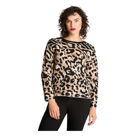 Sweater Manga Larga Cuello Redondo Básico Camel-0