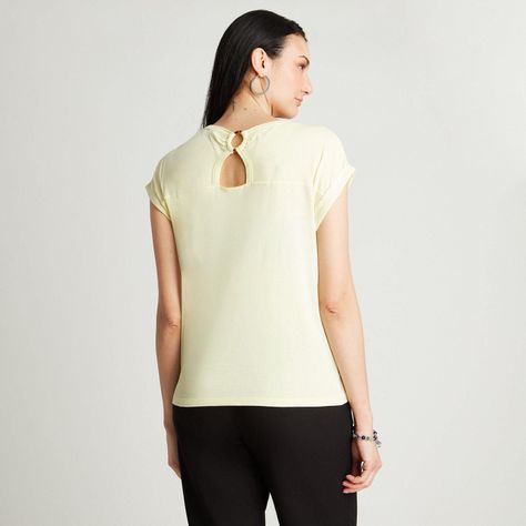 Polera Amarillo Manga Corta Estampado-1
