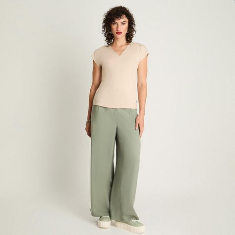 Polera Manga Corta Escote V Con Lurex Beige-3