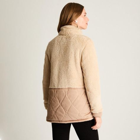 Polerón Coral Fleece Con Detalles En Quilted Beige-0