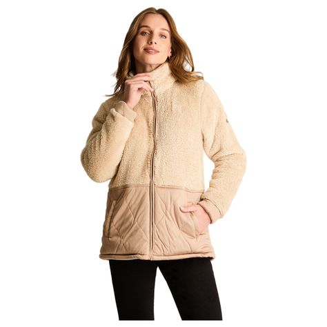 Polerón Coral Fleece Con Detalles En Quilted Beige-4