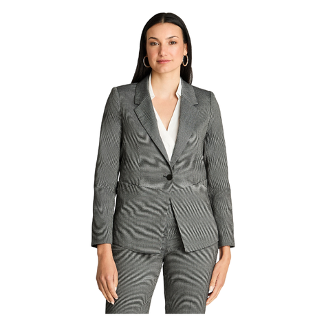 Blazer Manga Larga Con Un Botón Gris-0