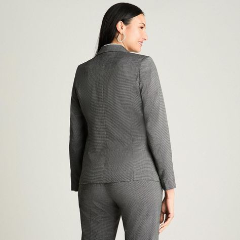 Blazer Manga Larga Con Un Botón Gris-1