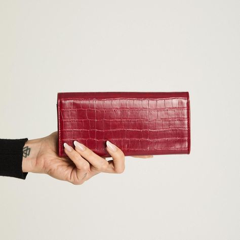 Billetera De Pu Cocodrilo Rojo-1