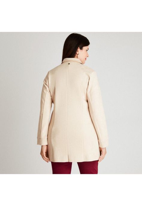Chaqueta Bonded Arena Manga Larga Cuello Solapa-1