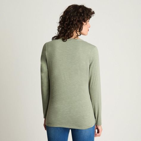 Polera Manga Larga Mix Fabric Verde-1