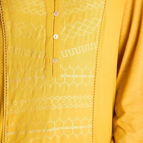 Polera Manga Larga Mix Fabric Mostaza-2