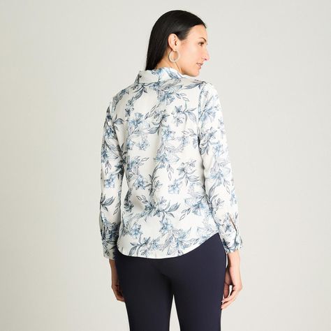 Blusa Manga Larga Satin Camisera Blanco-1