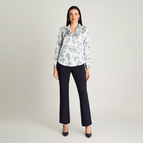 Blusa Manga Larga Satin Camisera Blanco-3