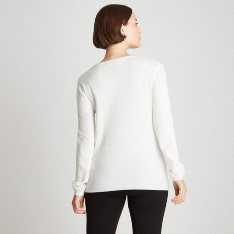Sweater de Lurex Cuello en V Blanco-1