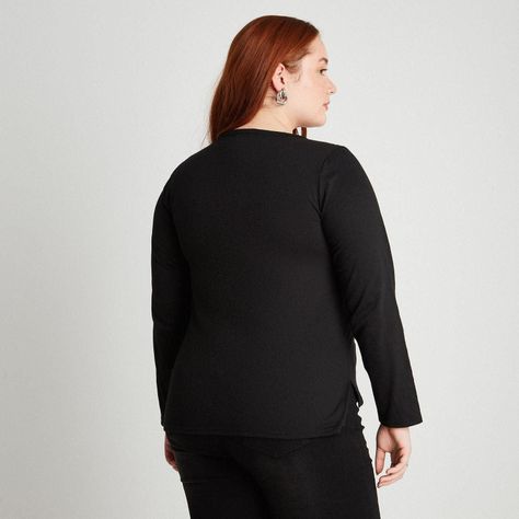 Polera Manga Larga Con Aplicación de Macramé Negra-3