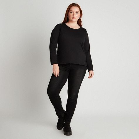 Polera Manga Larga Con Aplicación de Macramé Negra-8