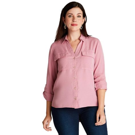 Blusa Rosa Cuello Camisero-0