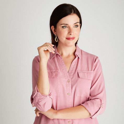 Blusa Rosa Cuello Camisero-2