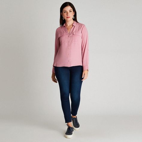 Blusa Rosa Cuello Camisero-3