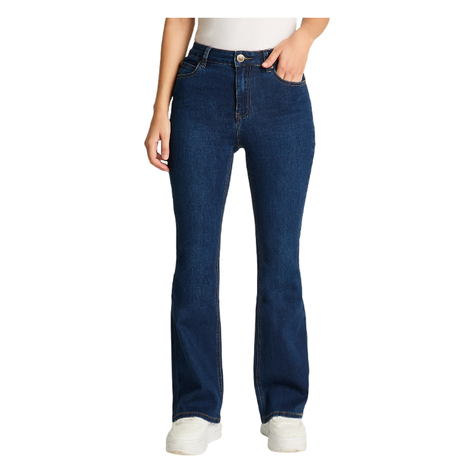 Jeans 5 Bolsillos Flare Azul Marino-0