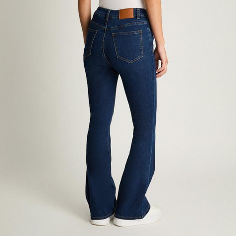 Jeans 5 Bolsillos Flare Azul Marino-1