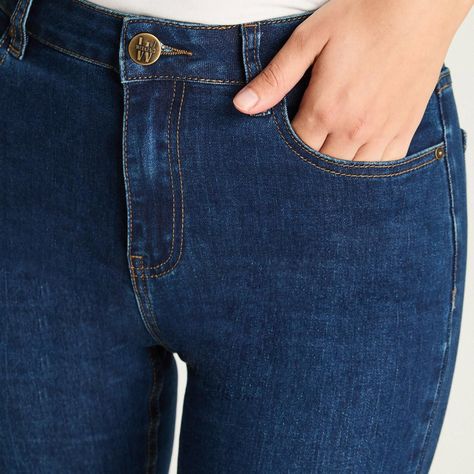 Jeans 5 Bolsillos Flare Azul Marino-2
