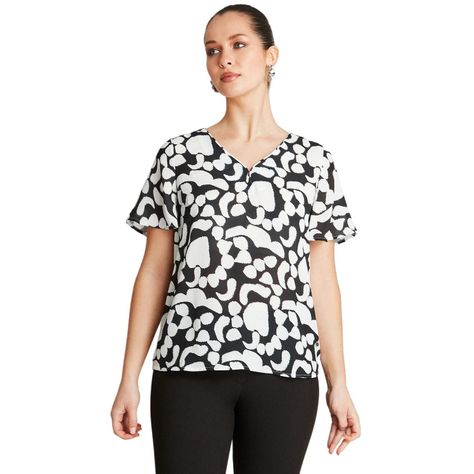 Blusa Crudo Manga Corta Cuello V-0