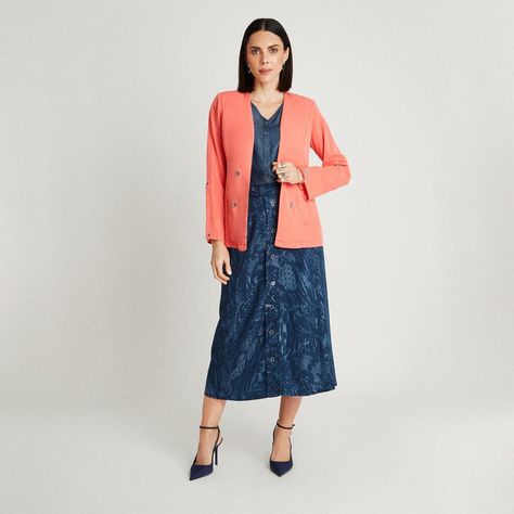 Blazer Coral Manga Larga-3