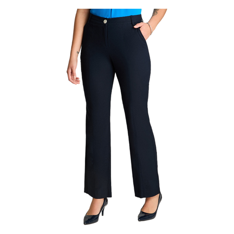 Pantalón Formal De Lino Recto Azul-0