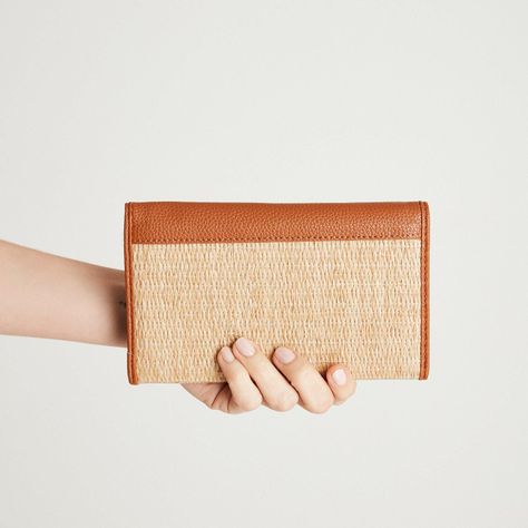 Billetera Raffia Beige-2