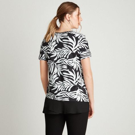 Polera Crudo Manga Corta Estampado Cuello V-1