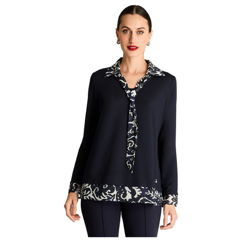 Polera Manga Larga Lanilla Twin Set Pañuelo Azul-4