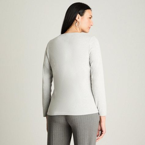 Polera Manga Larga Lanialla Escote Redondo Estampada Gris-1