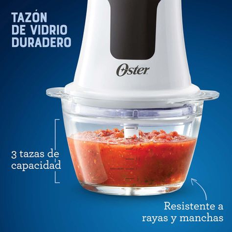 Mini picadora Oster® 3 tazas con tazón de vidrio FPSTFP3340-3