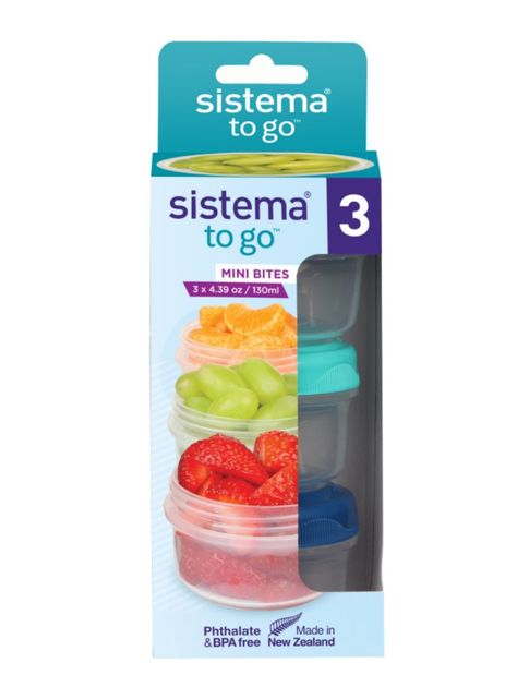 Pack 3 contenedores herméticos 130 ml mini snacks Sistema® To Go-0