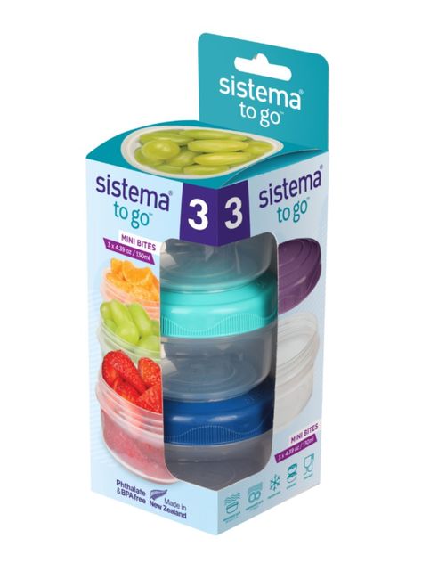 Pack 3 contenedores herméticos 130 ml mini snacks Sistema® To Go-1