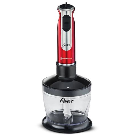 Batidora de inmersión Oster® roja con organizador y accesorios-5