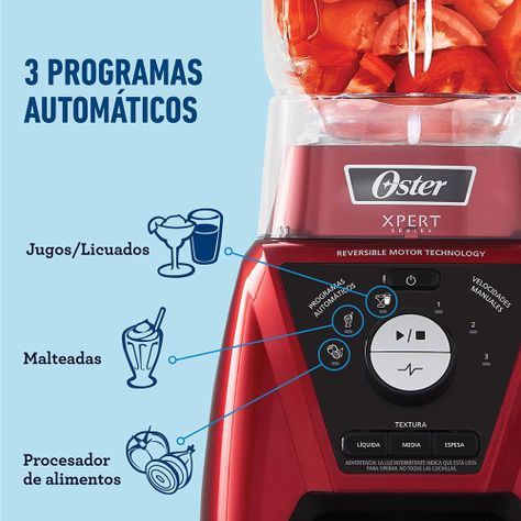 Licuadora Xpert Series™ roja control de textura y Blend N Go BLST3BRPG-1