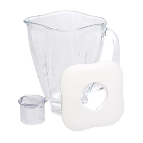 Vaso de vidrio Oster® tipo trébol con tapa-0