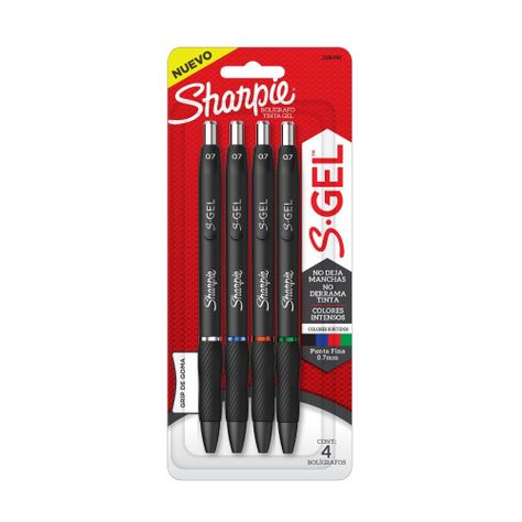 Set 4 Boligrafos Gel 0.7 mm Sharpie Colores Básico-0