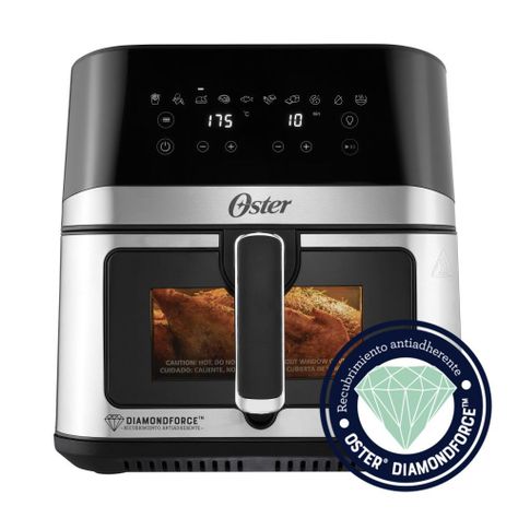 Freidora de Aire Digital 7.5L Oster DiamondForce 10 Programas Automaticos CKSTAF75WDSSDF-0