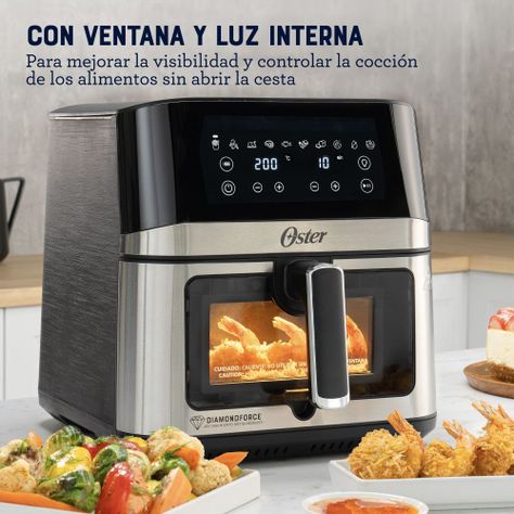 Freidora de Aire Digital 7.5L Oster DiamondForce 10 Programas Automaticos CKSTAF75WDSSDF-3