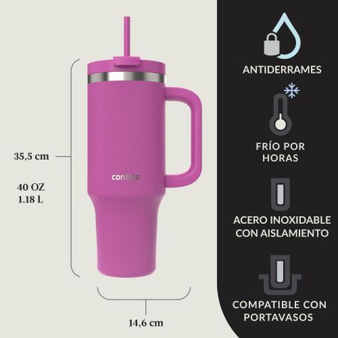 Botella De Agua Streeterville Morado Leakproof Contigo 1.18Lt.-7