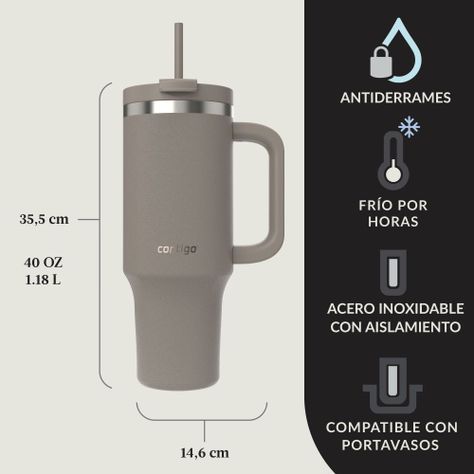Botella Contigo® Streeterville leak-proof 1.18 Lt. Beige-6