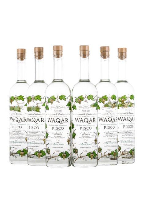 6 Piscos Waqar Artesanal Premium (750ml. 40%)-0