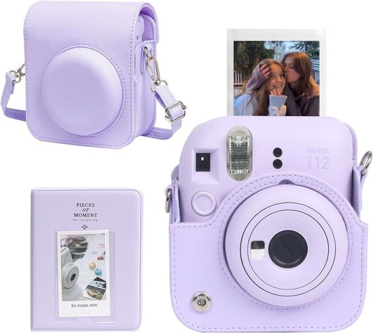 SET COMPLETO CÁMARA FUJIFILM INSTAX MINI 12 LILA +20 PELÍCULAS +ACCESORIOS-2