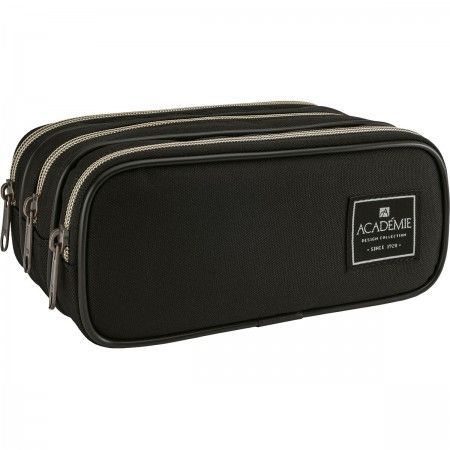 ESTUCHE TRIPLE 210x110x90MM ACADEMIE NEGRO-0